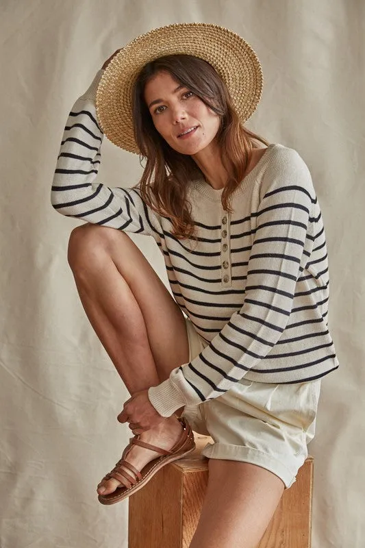 Sophie Striped Sweater (Cream/Black)