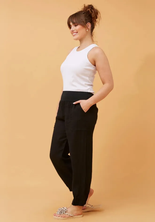 Sorrento Linen Pants - Black