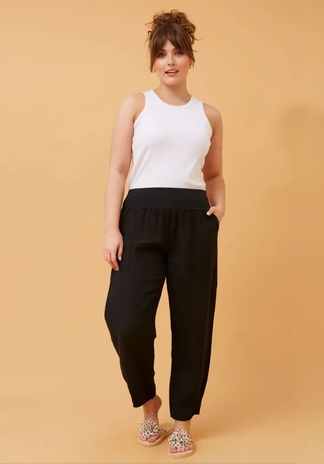 Sorrento Linen Pants - Black