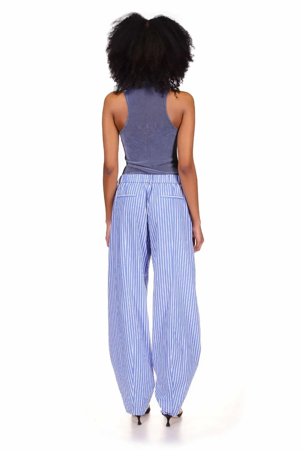 Steel Blue Velvet Mesh Racerback Top