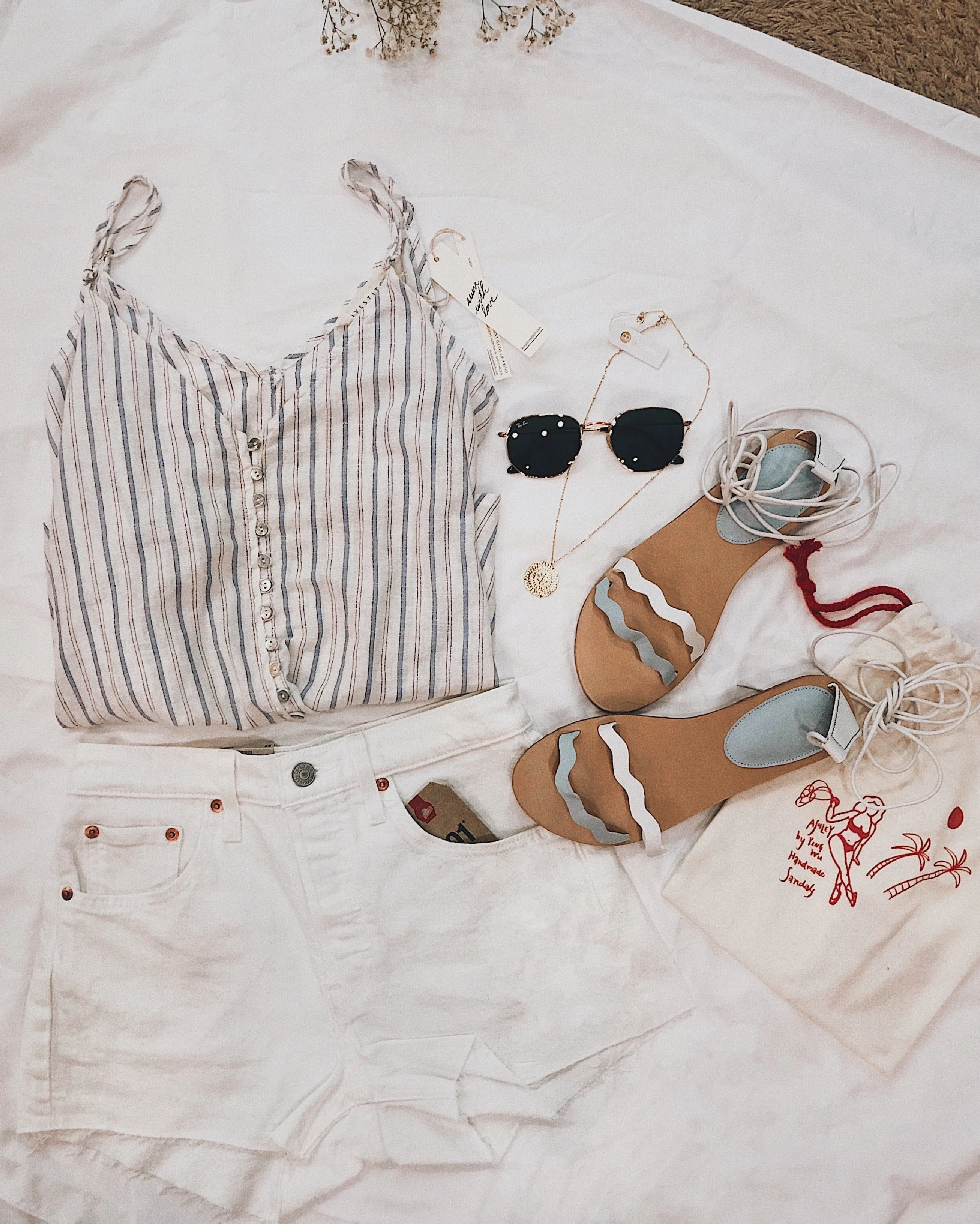 Striped Button Front Tank