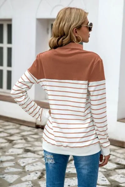 Striped Contrast Turtleneck Sweater (5 Colors)