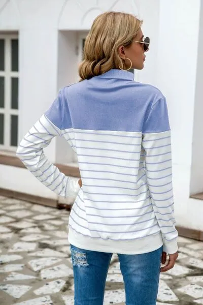 Striped Contrast Turtleneck Sweater (5 Colors)