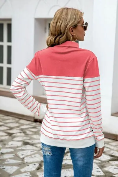 Striped Contrast Turtleneck Sweater (5 Colors)