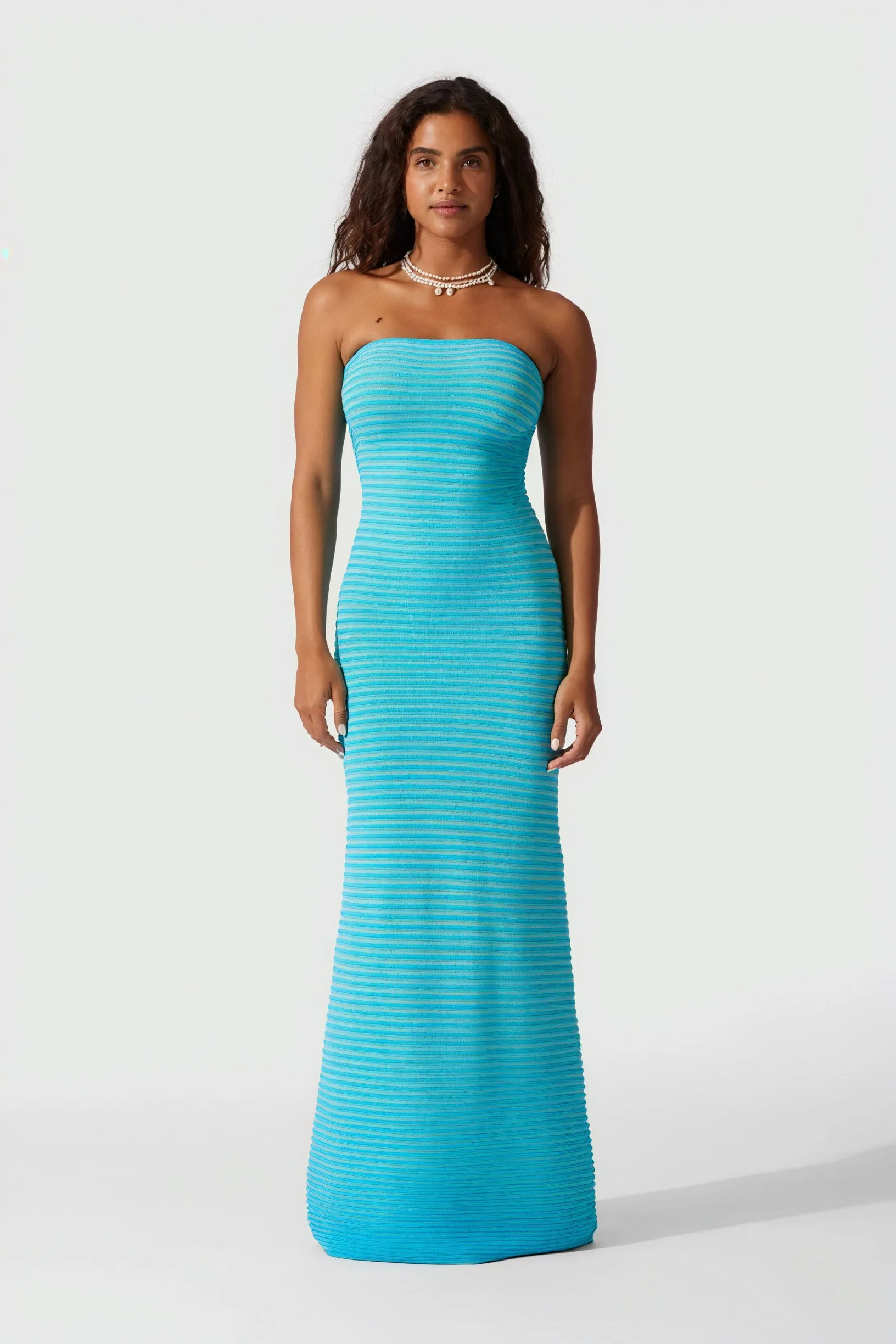 Striped Knit Midi Dress