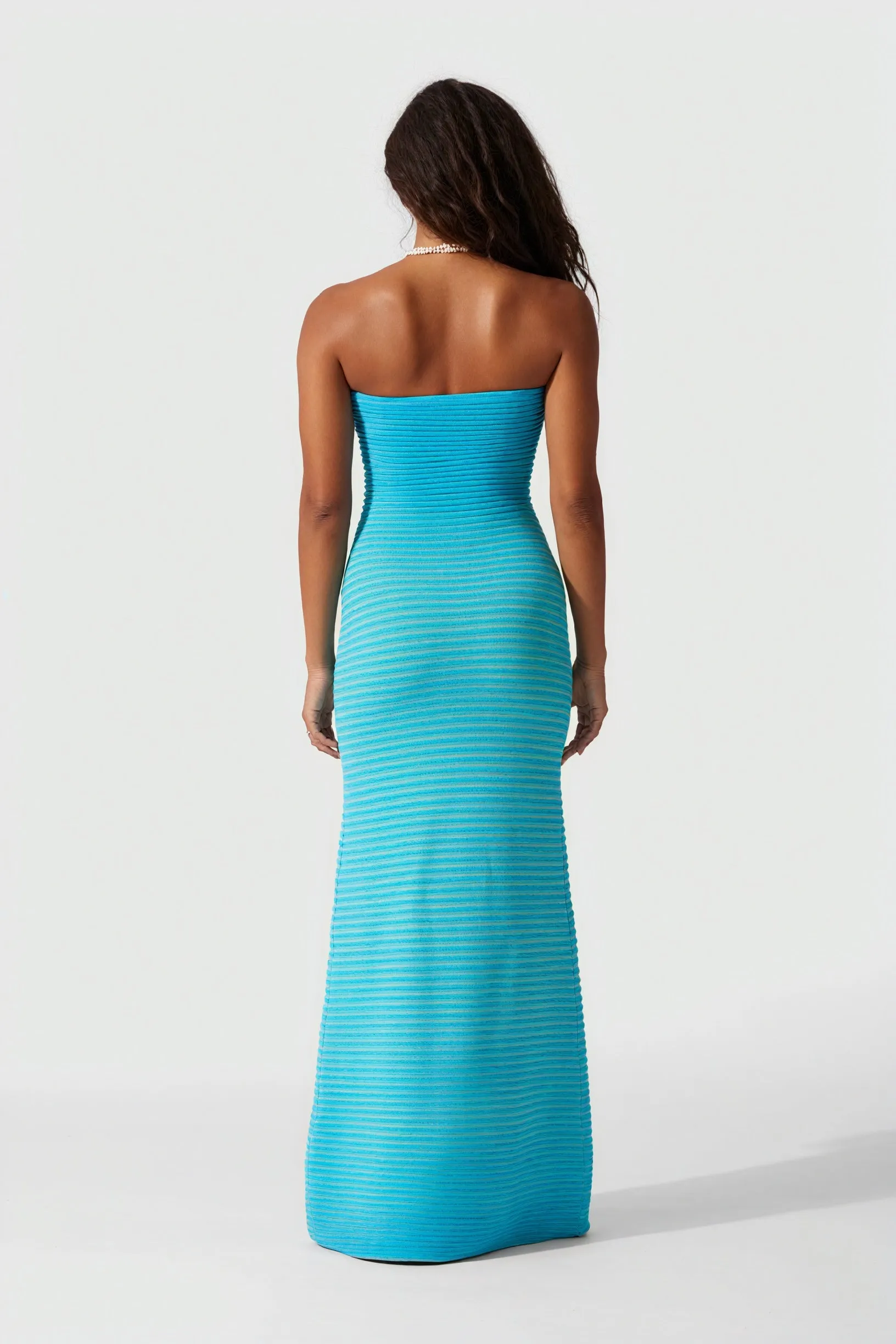 Striped Knit Midi Dress