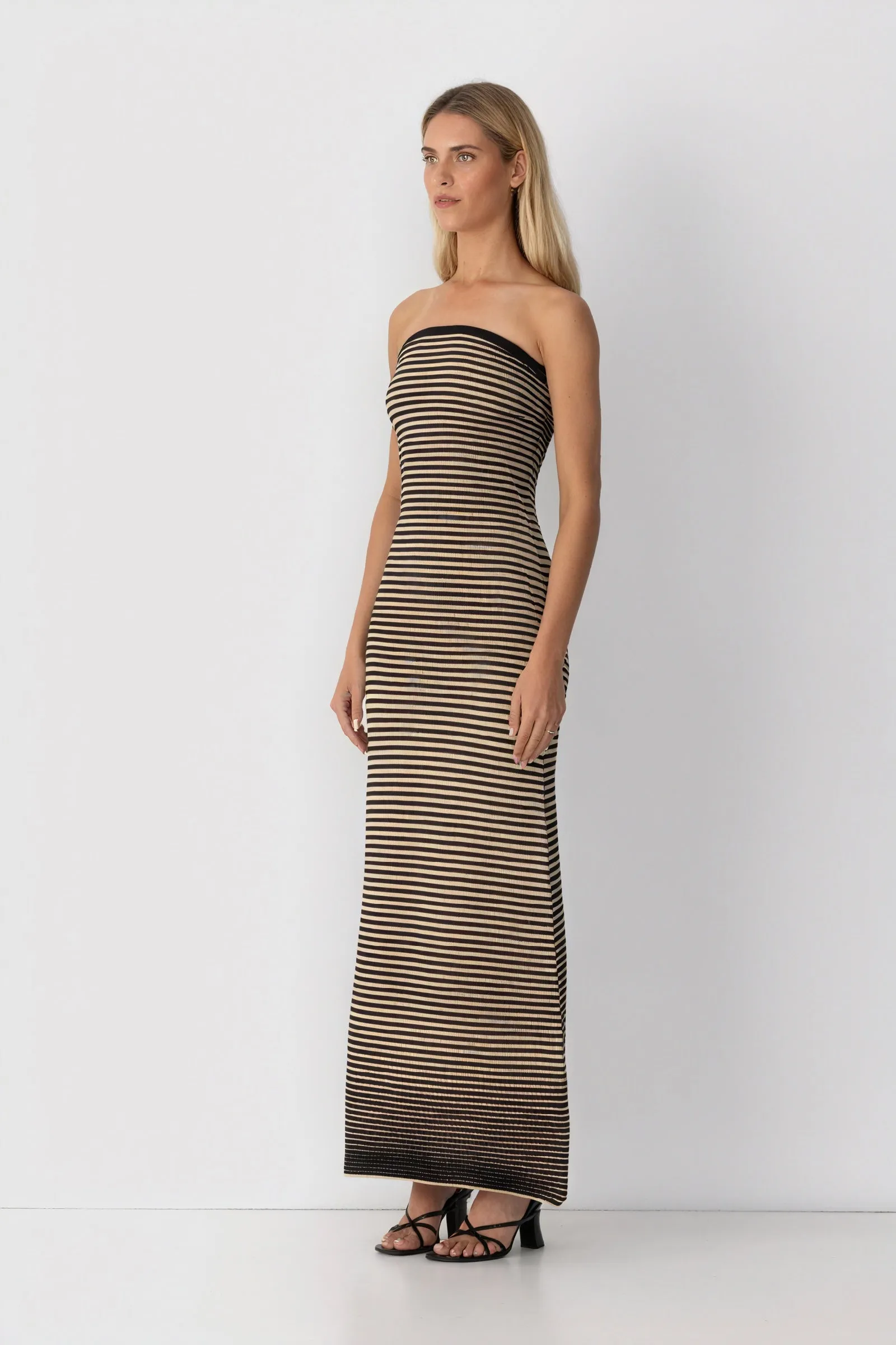 Striped Knit Midi Dress