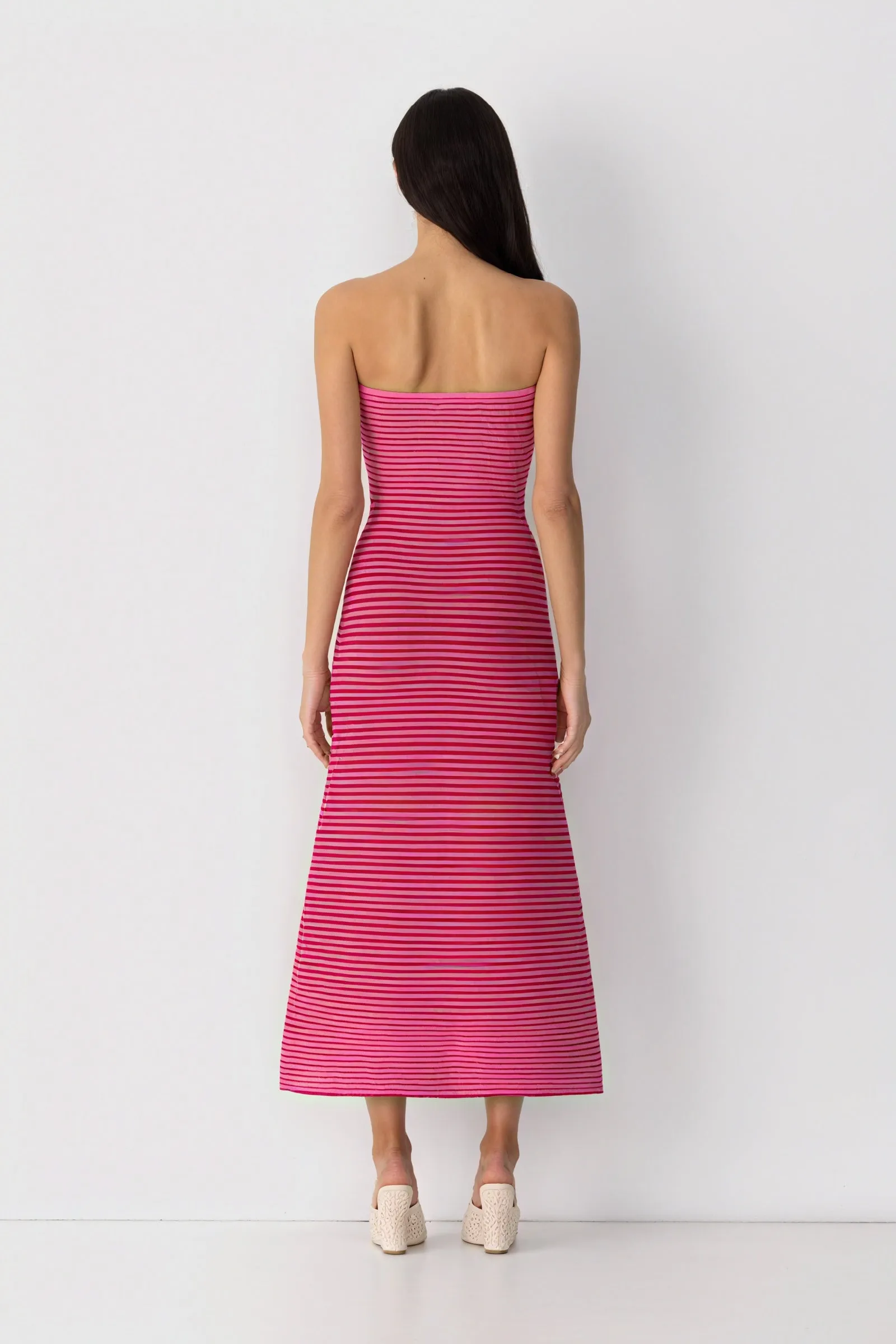 Striped Knit Midi Dress