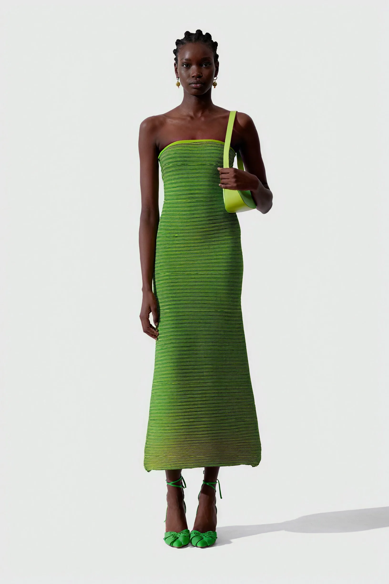 Striped Knit Midi Dress
