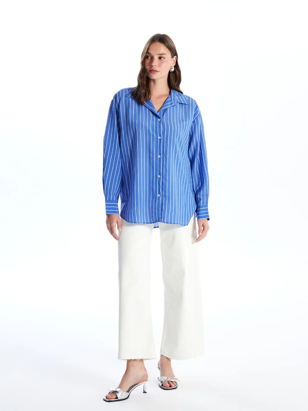 Striped Long Sleeve Oversize Women's Shirt