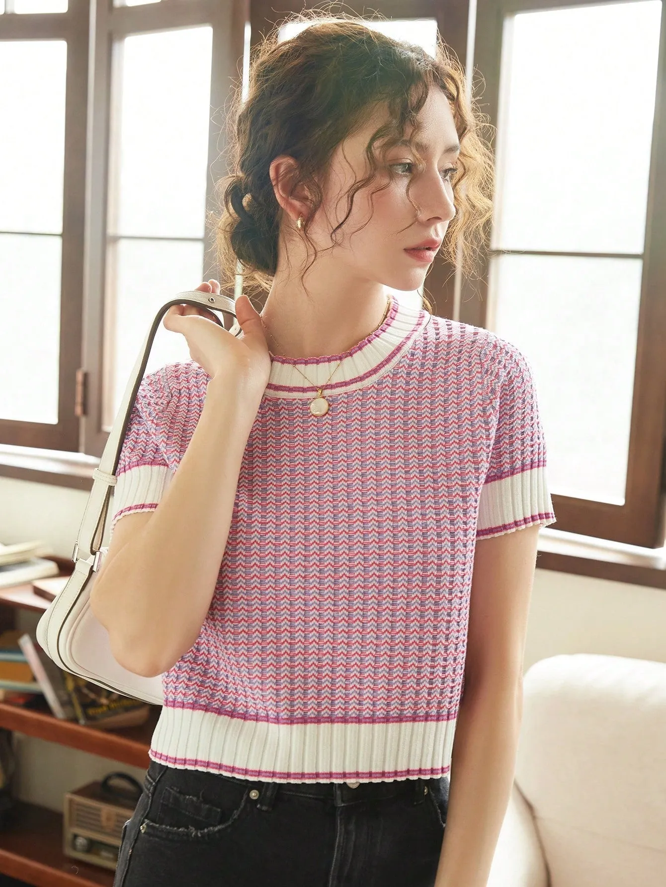 Striped Pattern Knit Top