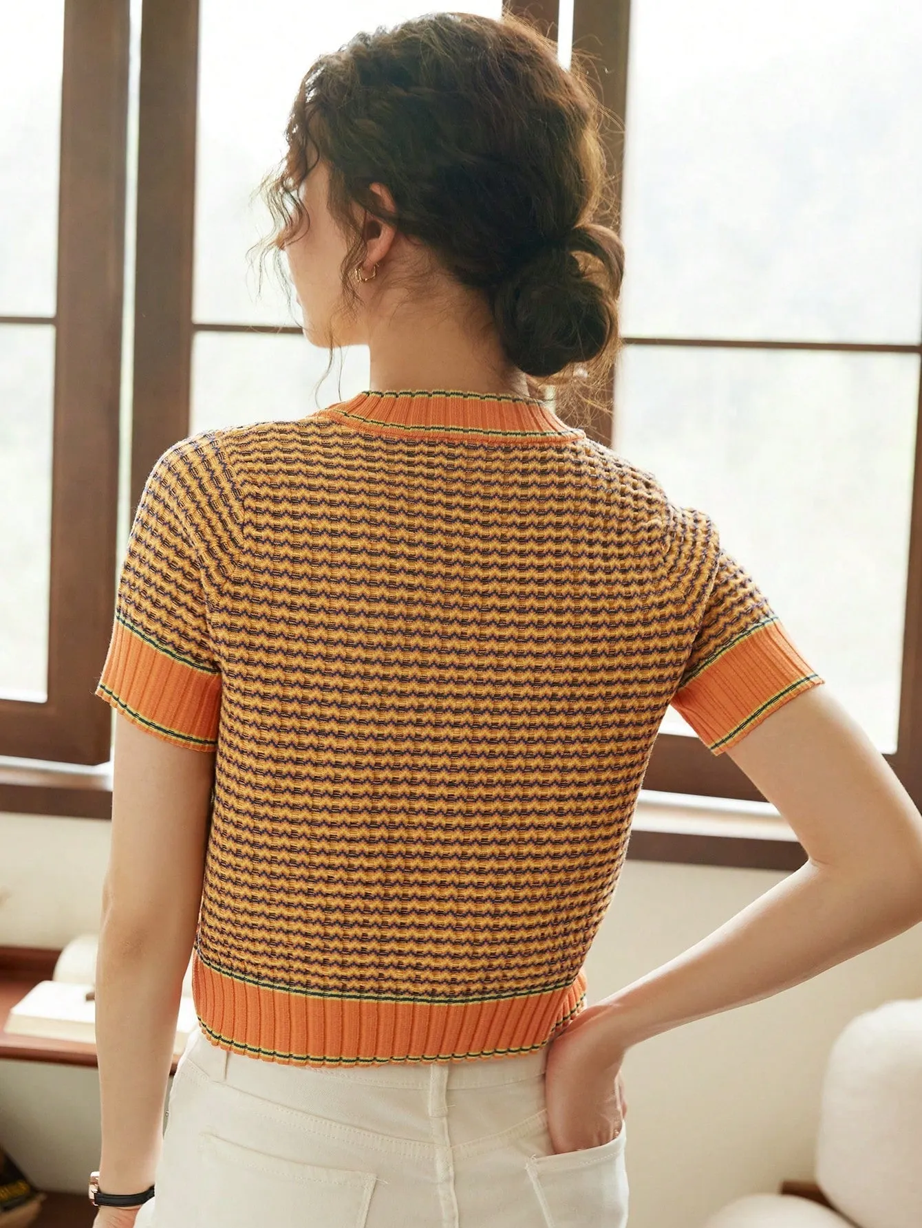 Striped Pattern Knit Top