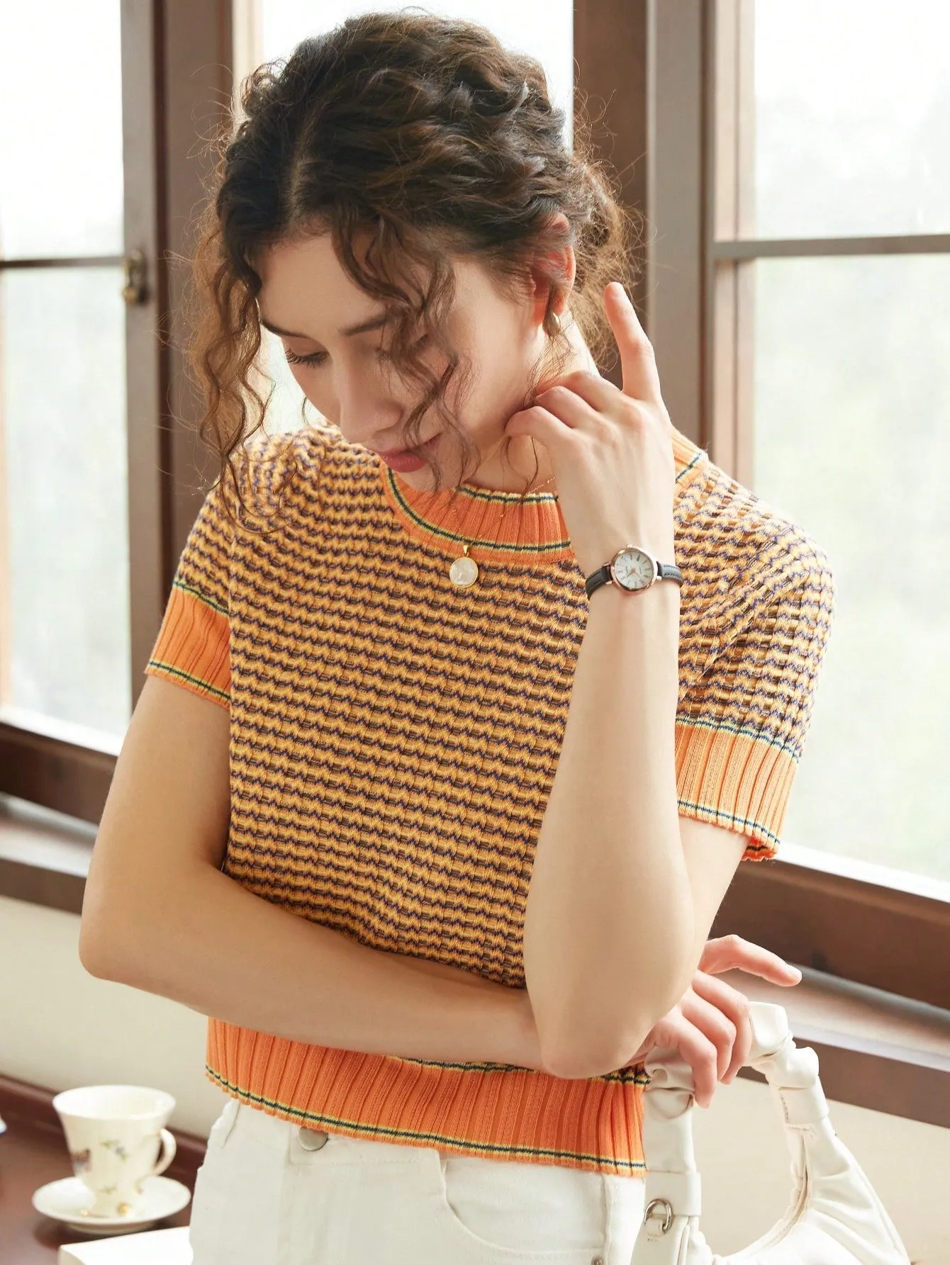 Striped Pattern Knit Top