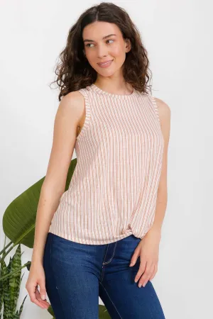 STRIPED POLY SLUB TWIST SIDE TANK