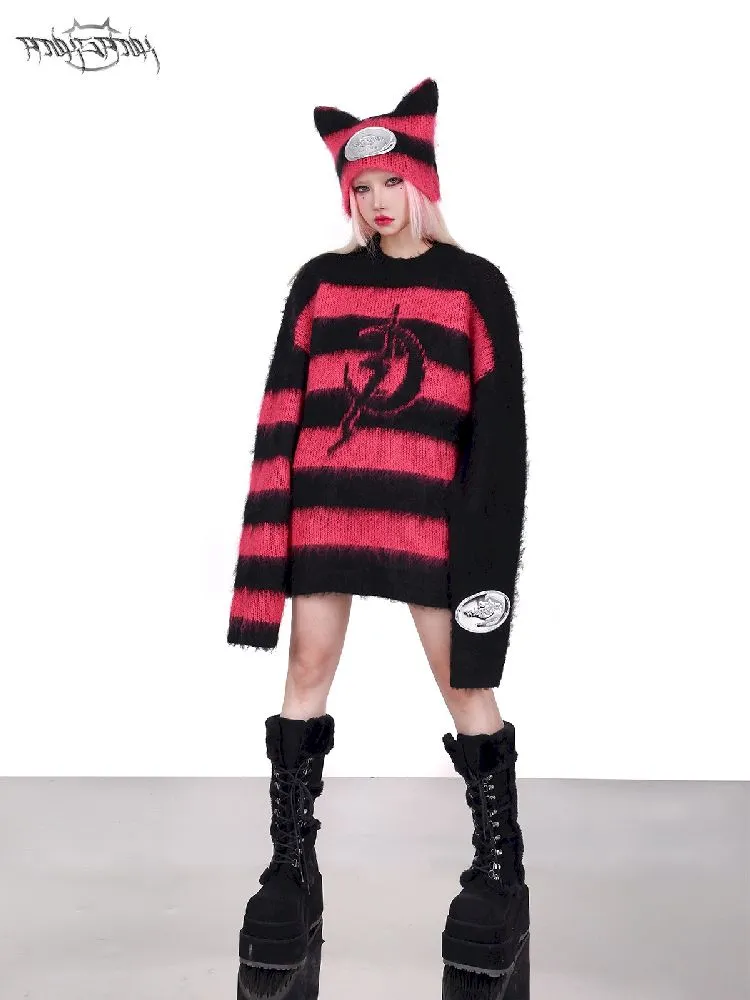 Striped Rock Punk Loose Genderless Y2K Jacket
