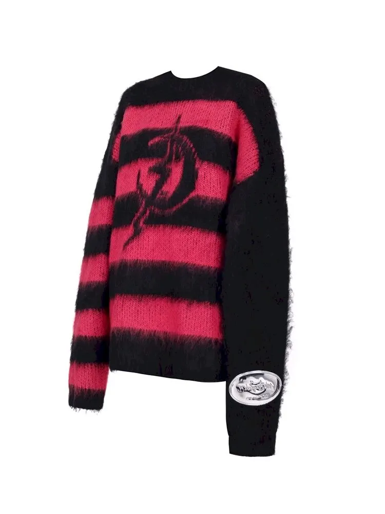 Striped Rock Punk Loose Genderless Y2K Jacket