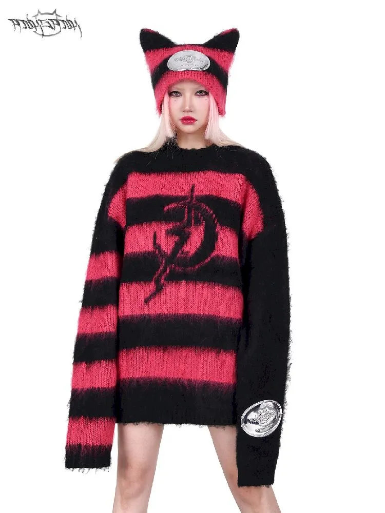 Striped Rock Punk Loose Genderless Y2K Jacket