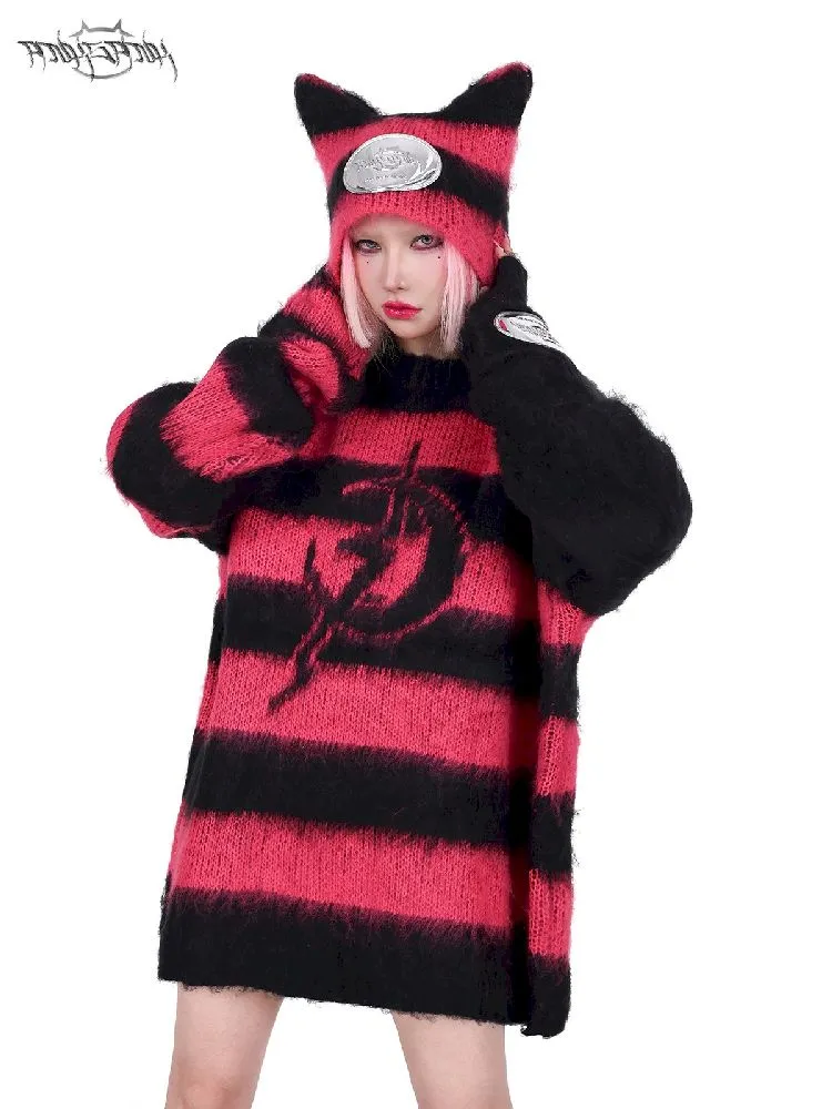 Striped Rock Punk Loose Genderless Y2K Jacket