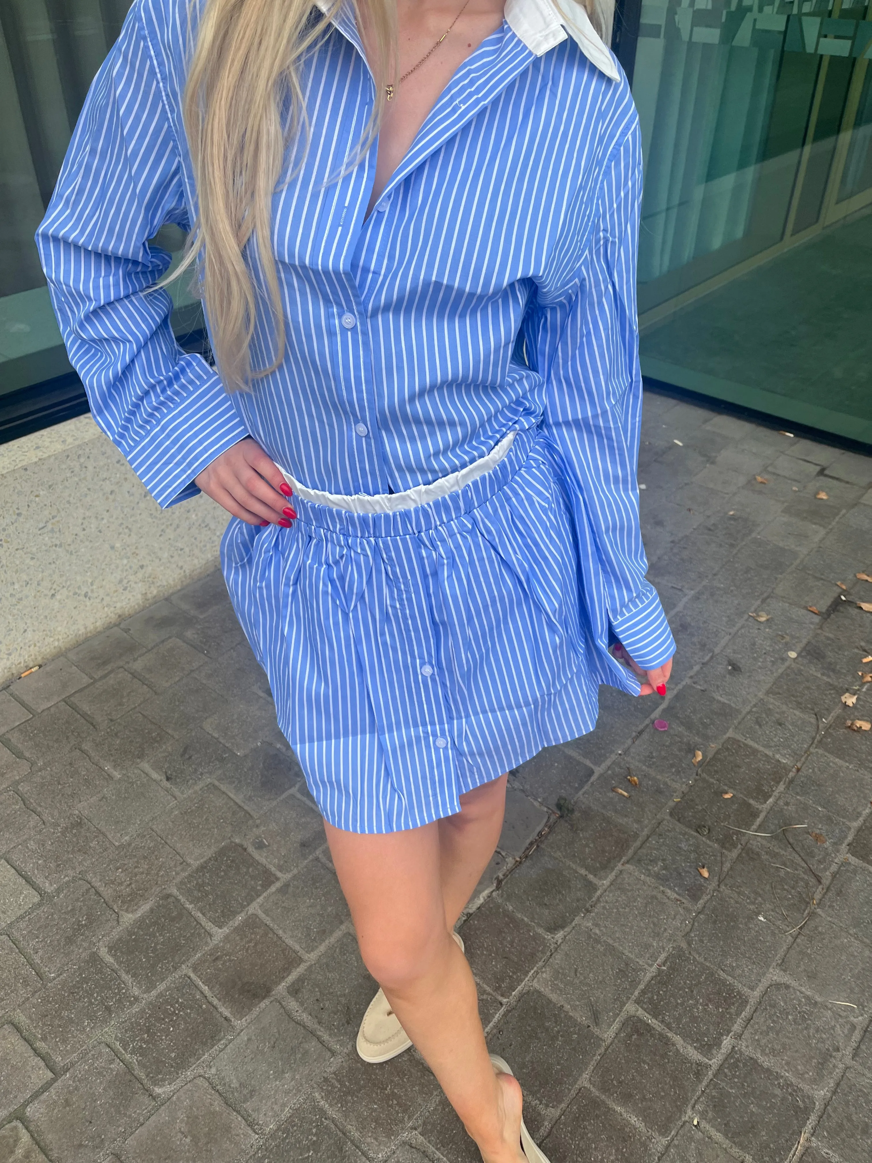 Striped set blue