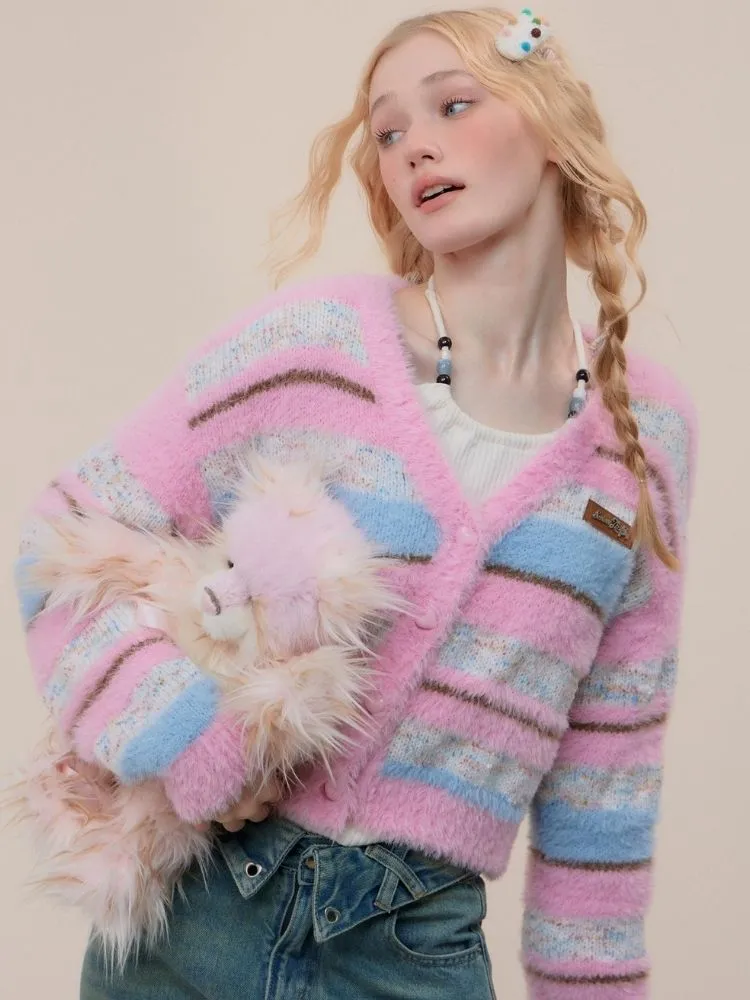 Striped sweater cardigan【s0000003770】
