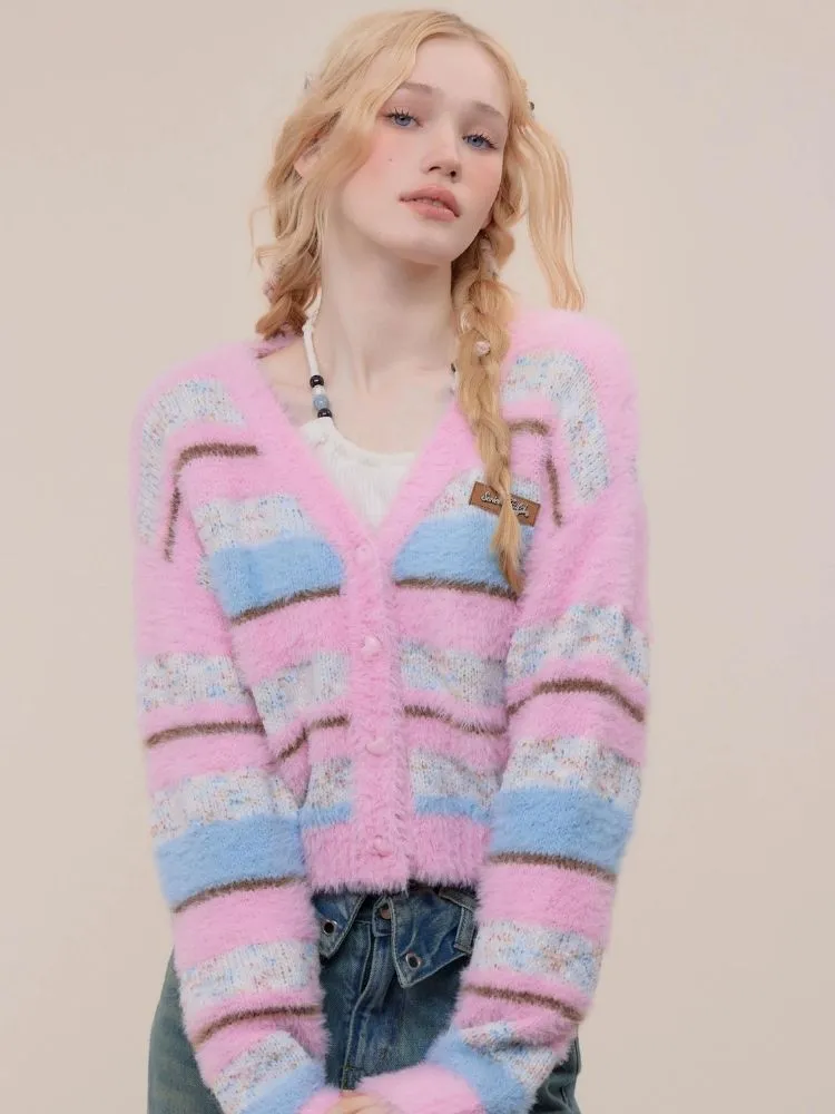 Striped sweater cardigan【s0000003770】
