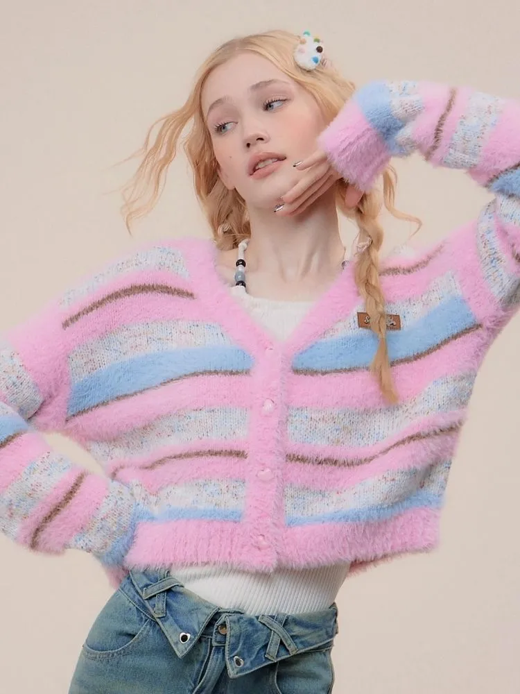 Striped sweater cardigan【s0000003770】