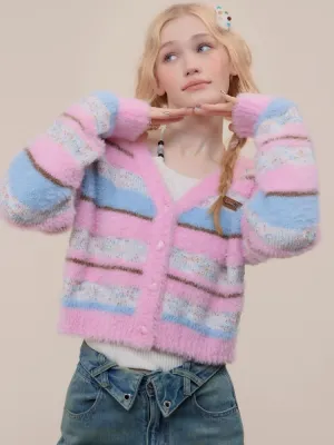 Striped sweater cardigan【s0000003770】
