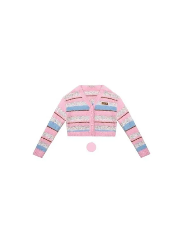 Striped sweater cardigan【s0000003770】