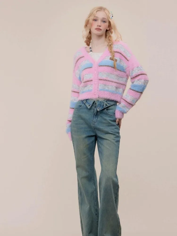 Striped sweater cardigan【s0000003770】