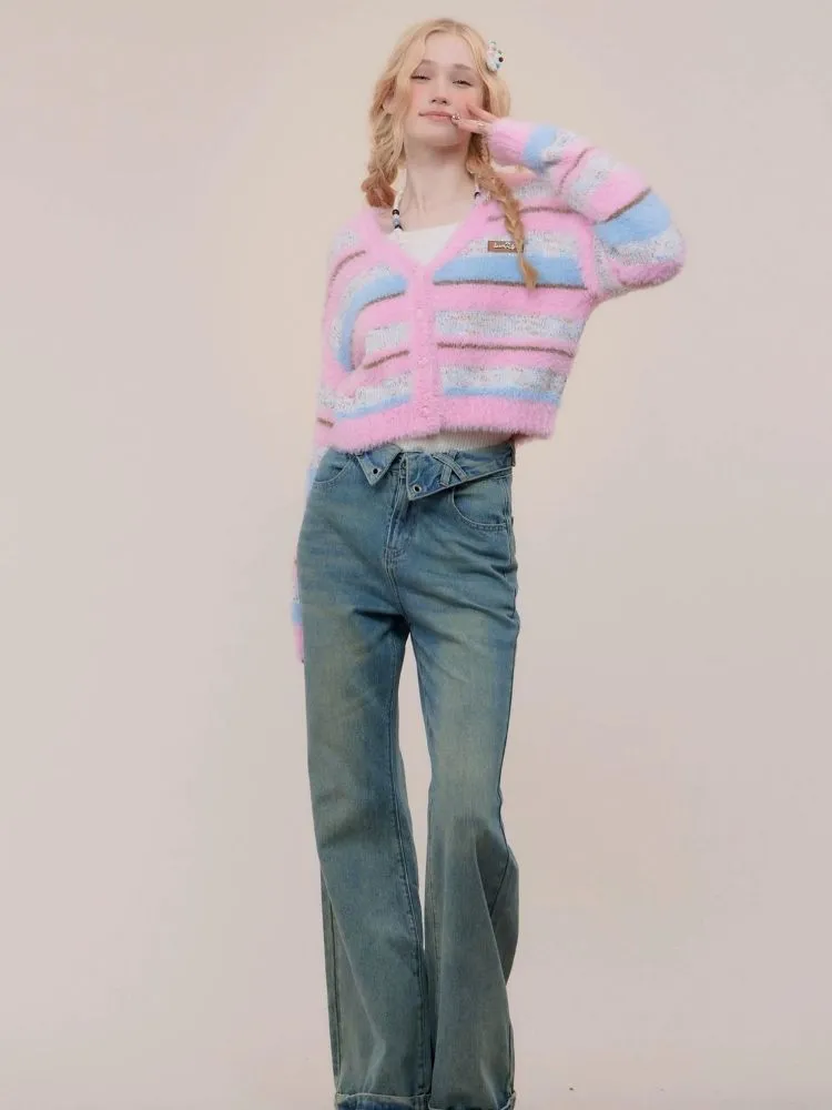 Striped sweater cardigan【s0000003770】