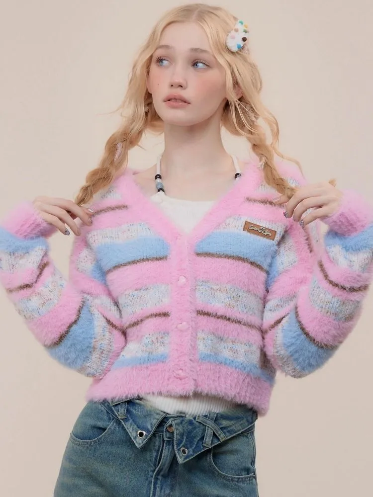 Striped sweater cardigan【s0000003770】