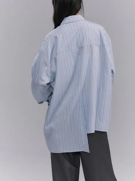 Striped Tie Loose Shirt