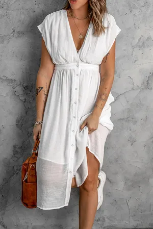 Stunncal Bubbles At Brunch Button Up Midi Dress