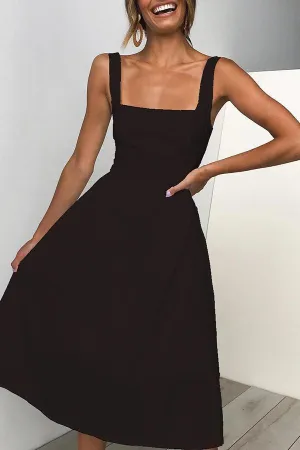 Stunncal Sleeveless Solid Color Regular Fit Casual Wear Dress