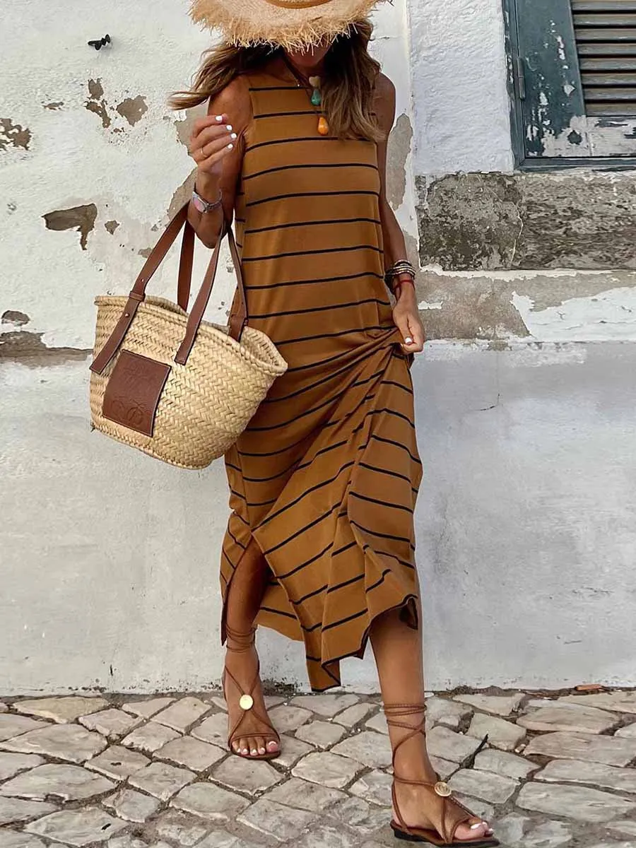 Stunncal Sleeveless Split Dress(6 Colors)