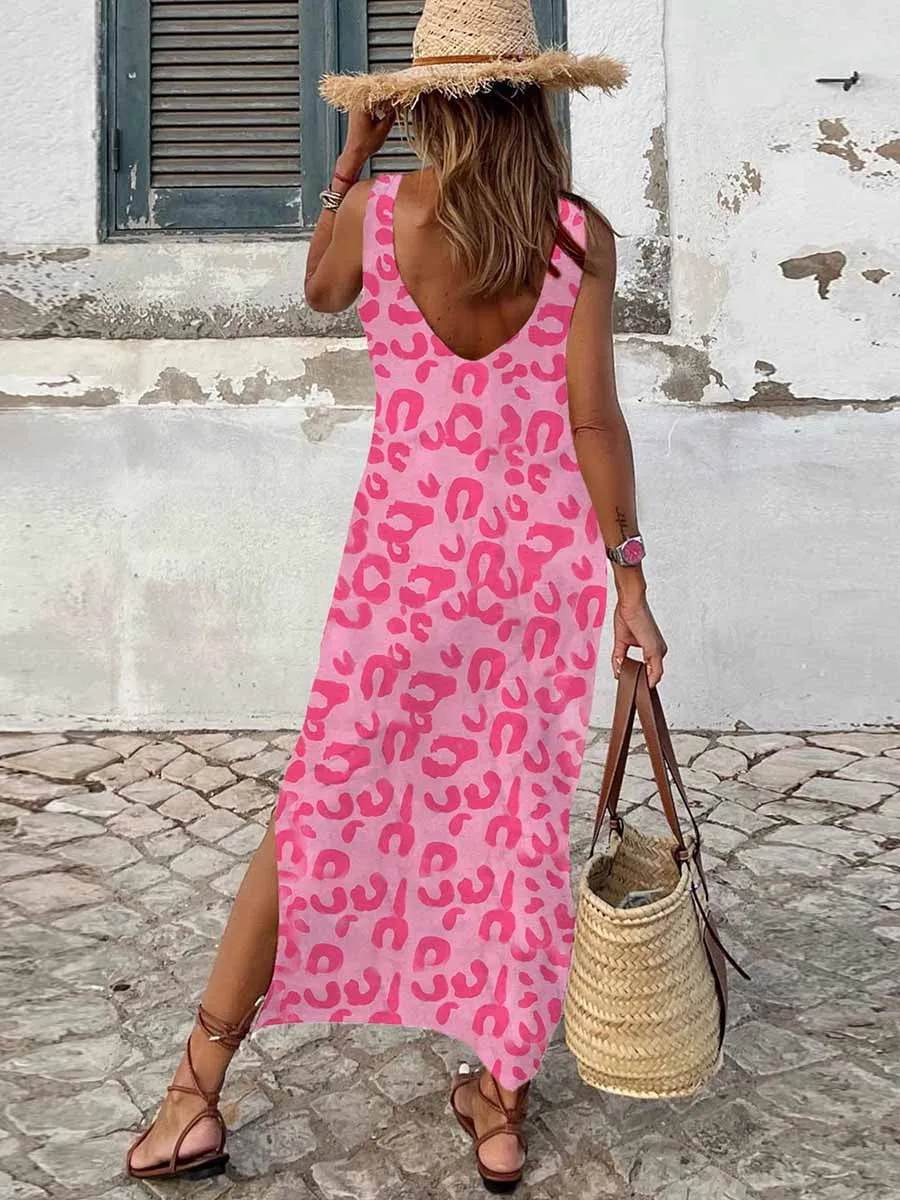 Stunncal Sleeveless Split Dress(6 Colors)