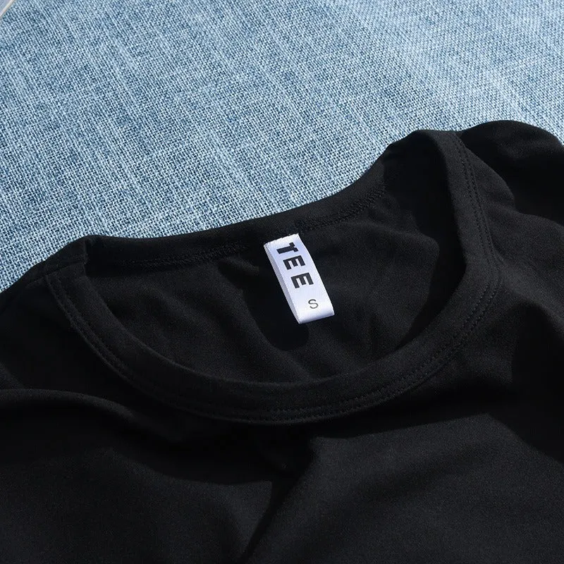 Style A：The Flower Is Full Of Love Femal Black T-Shirt