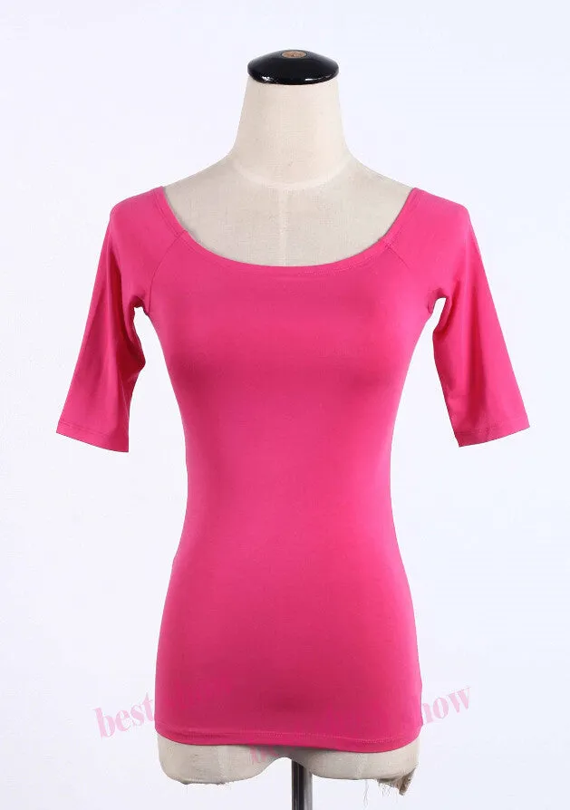 Summer Fashion Sexy Off The Shoulder Tops For Women Casual Short Sleeve Cotton T-shirts Black White Red Gray Blue Color