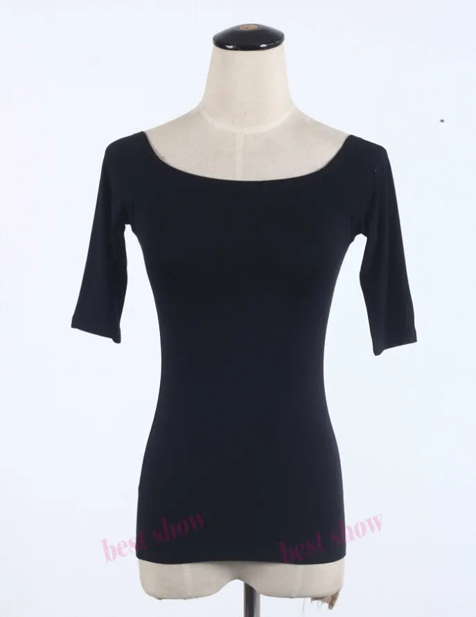 Summer Fashion Sexy Off The Shoulder Tops For Women Casual Short Sleeve Cotton T-shirts Black White Red Gray Blue Color