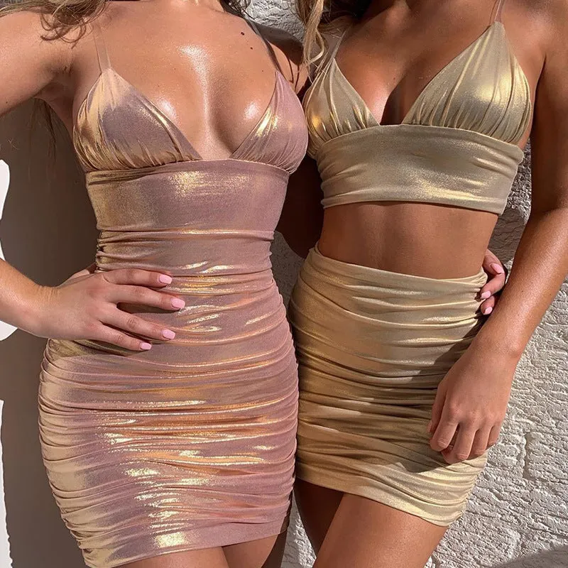 Summer Sexy Slim Halter Strap Bag Hip Dress
