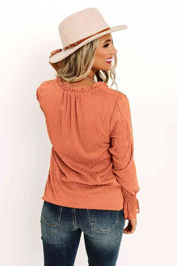 Swiss Dot Tie Neck Flounce Sleeve Blouse (2 Colors)