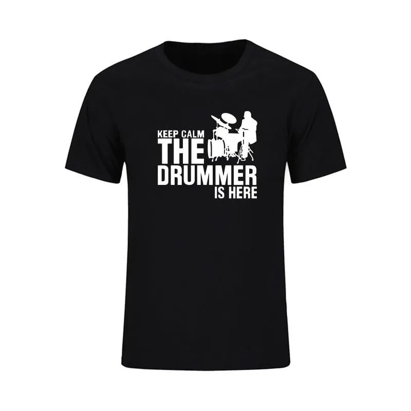 T-Shirt 'Keep Calm The Drummer Is Here' Men's Music Tops Various Colors