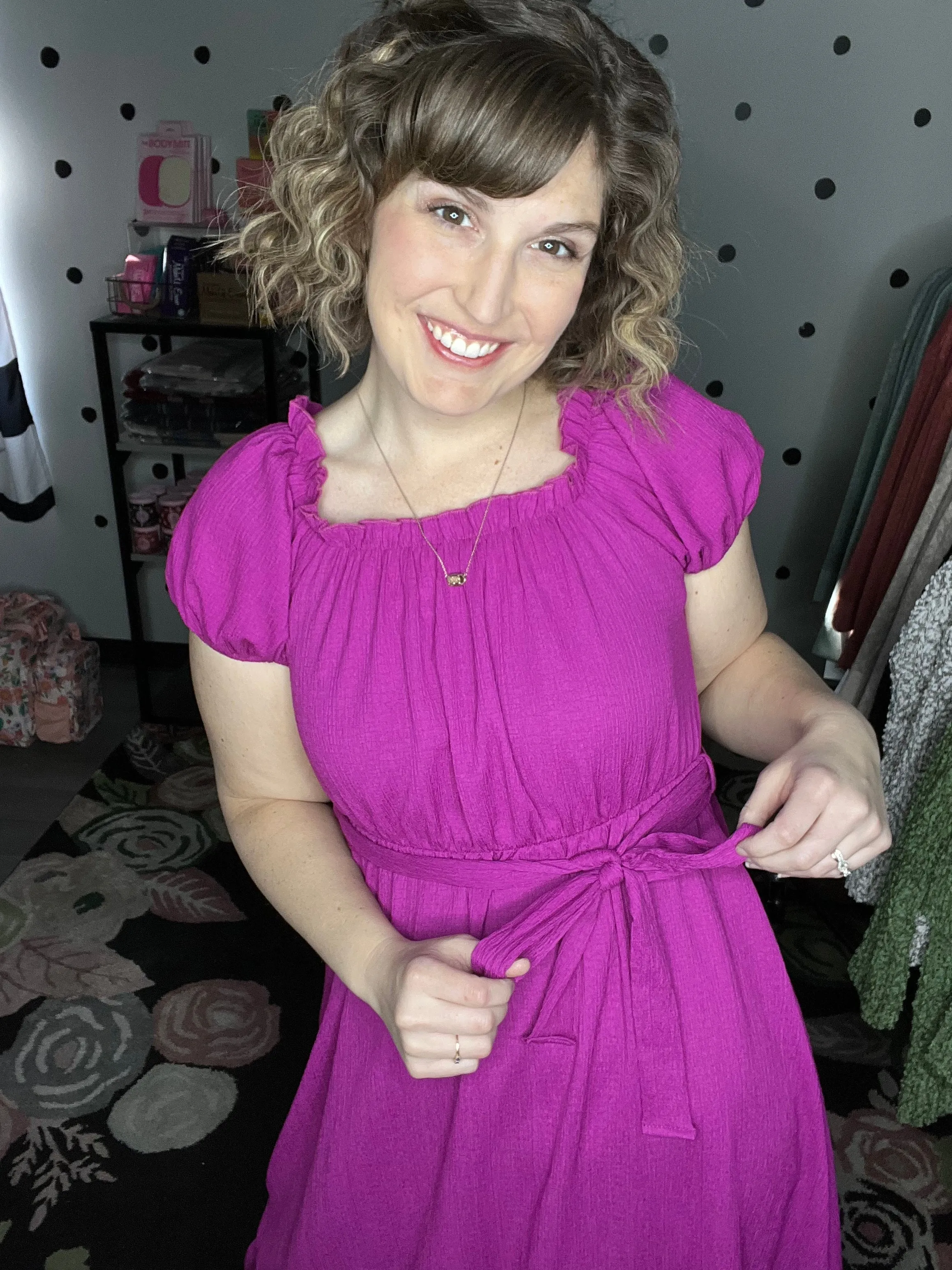Teal & Berry Crinkle Midi Dress