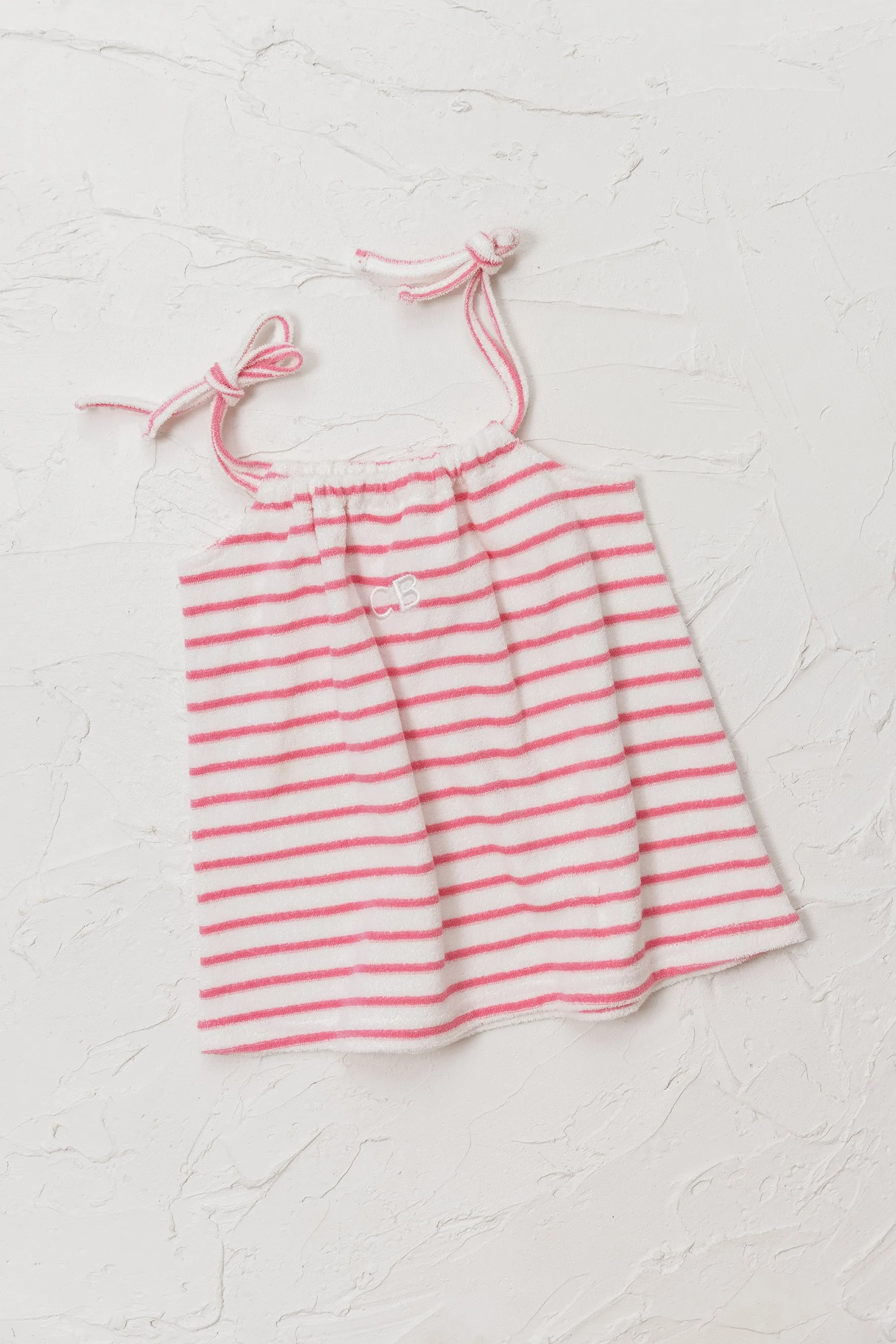 Terry Stripe Dress - Pink