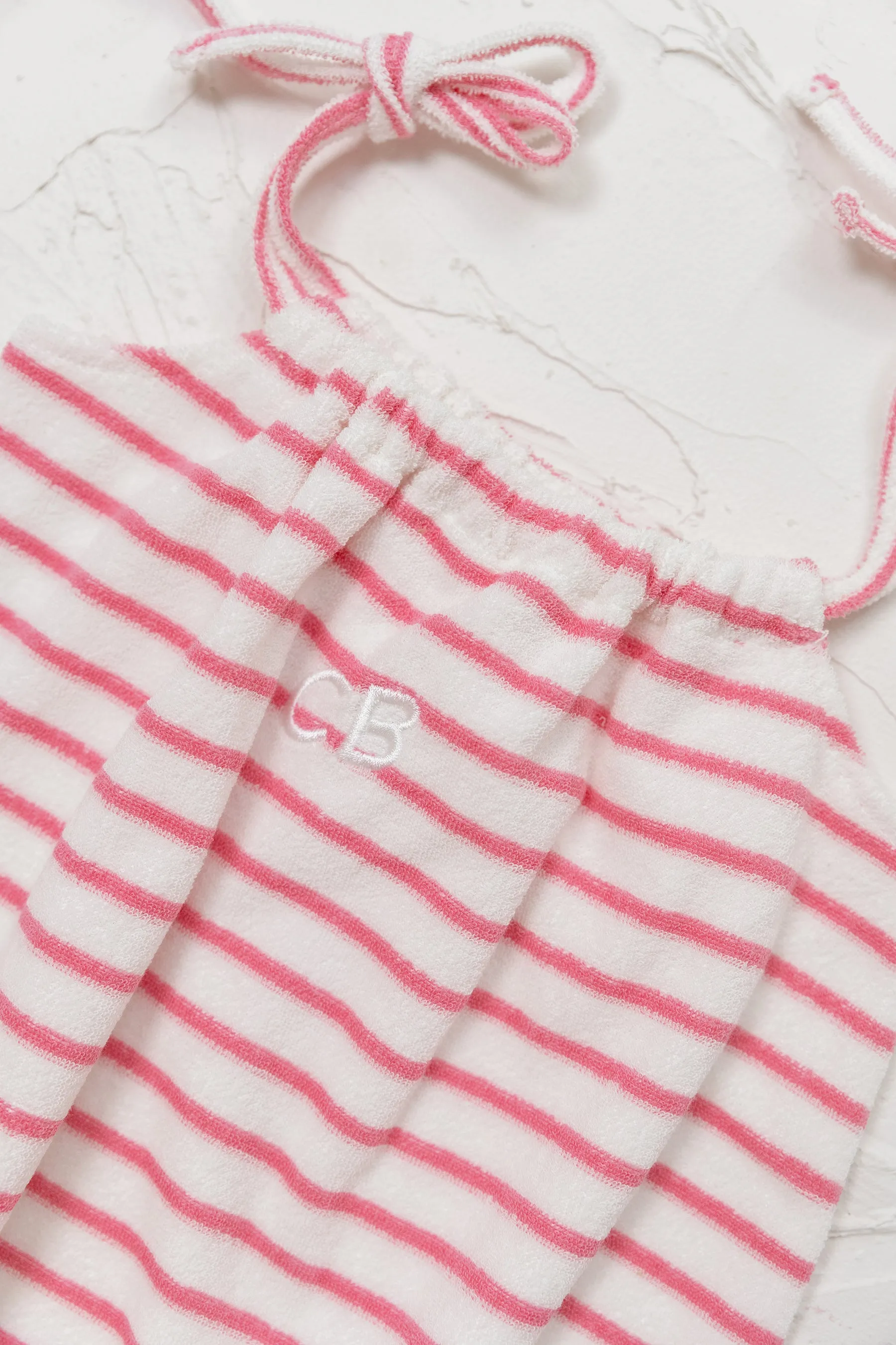 Terry Stripe Dress - Pink