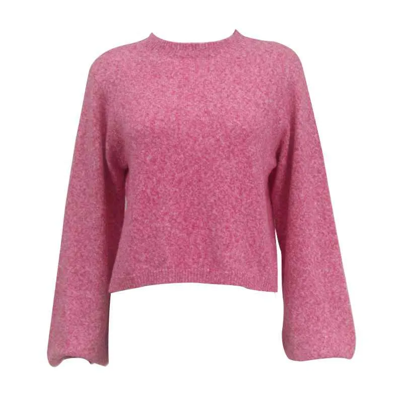 Textured Bell Sleeve Crew Neck Top