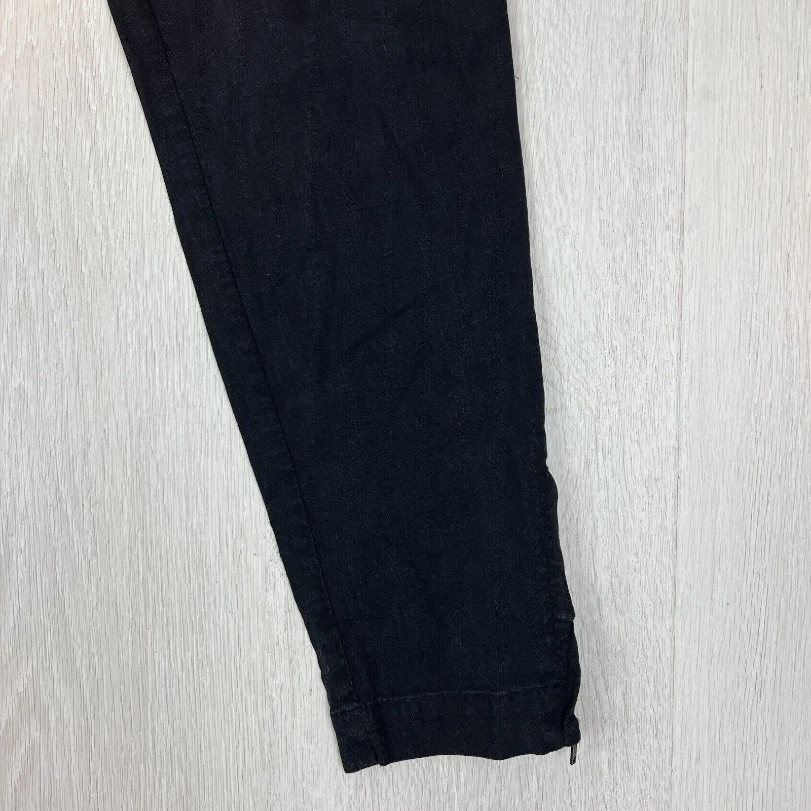 Theory Womens Black Tapered Linen Blen Pants Size Small