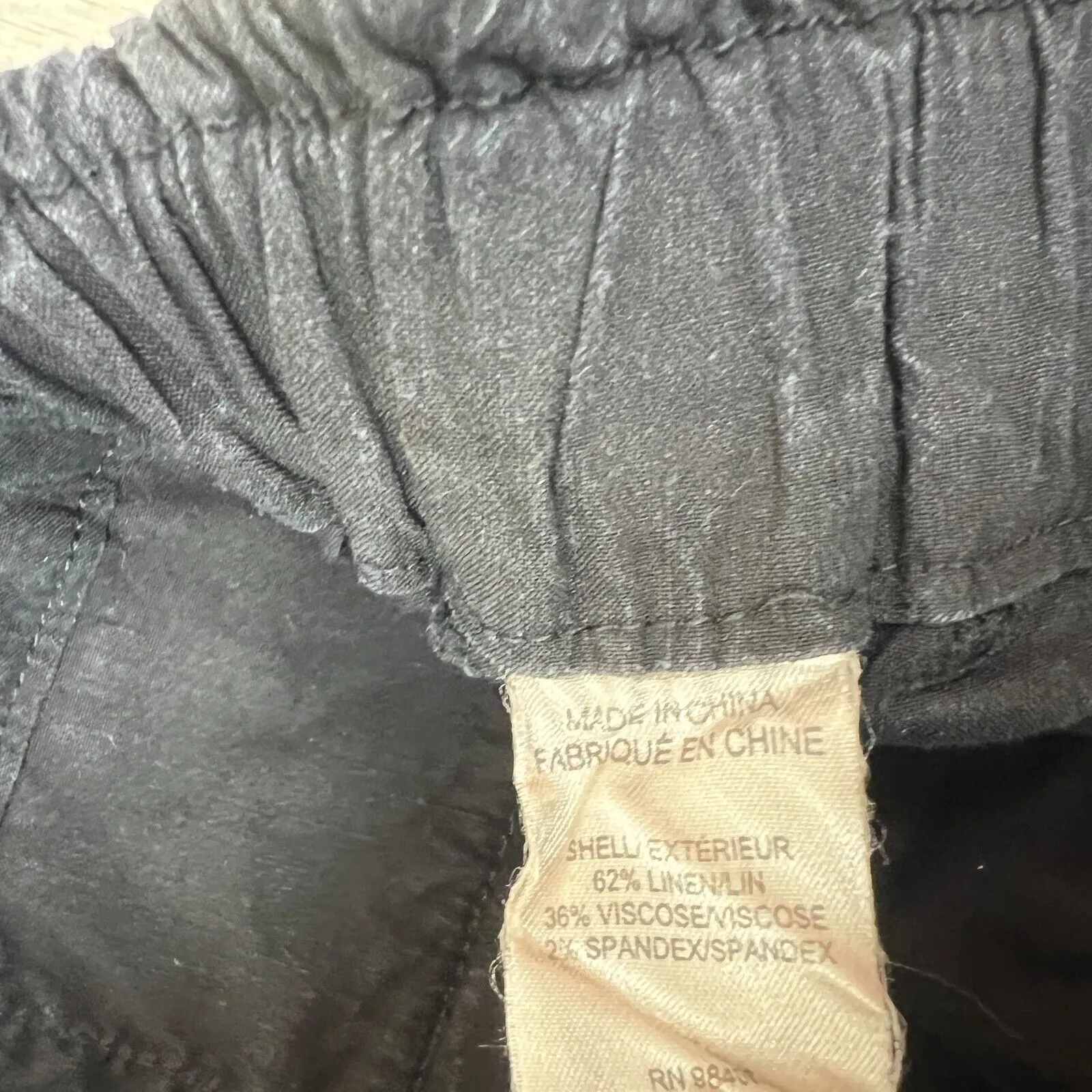 Theory Womens Black Tapered Linen Blen Pants Size Small