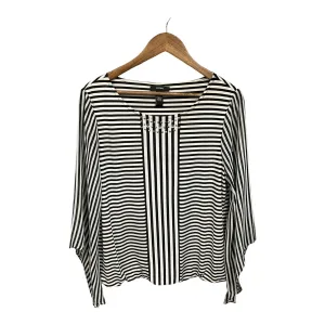 Top Long Sleeve By Alfani In Striped Pattern, Size: L