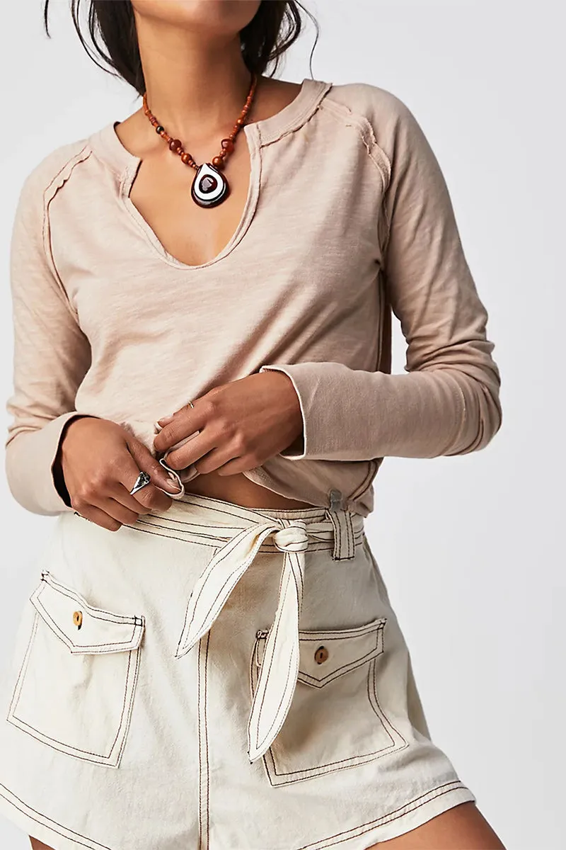 TR3342 V neck Casual Shirt Top Outerwear